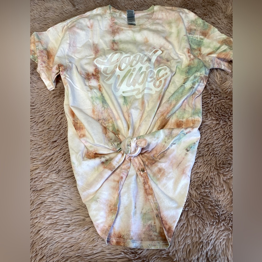 Custom Made Tie Dye “Good Vibes” T-shirt